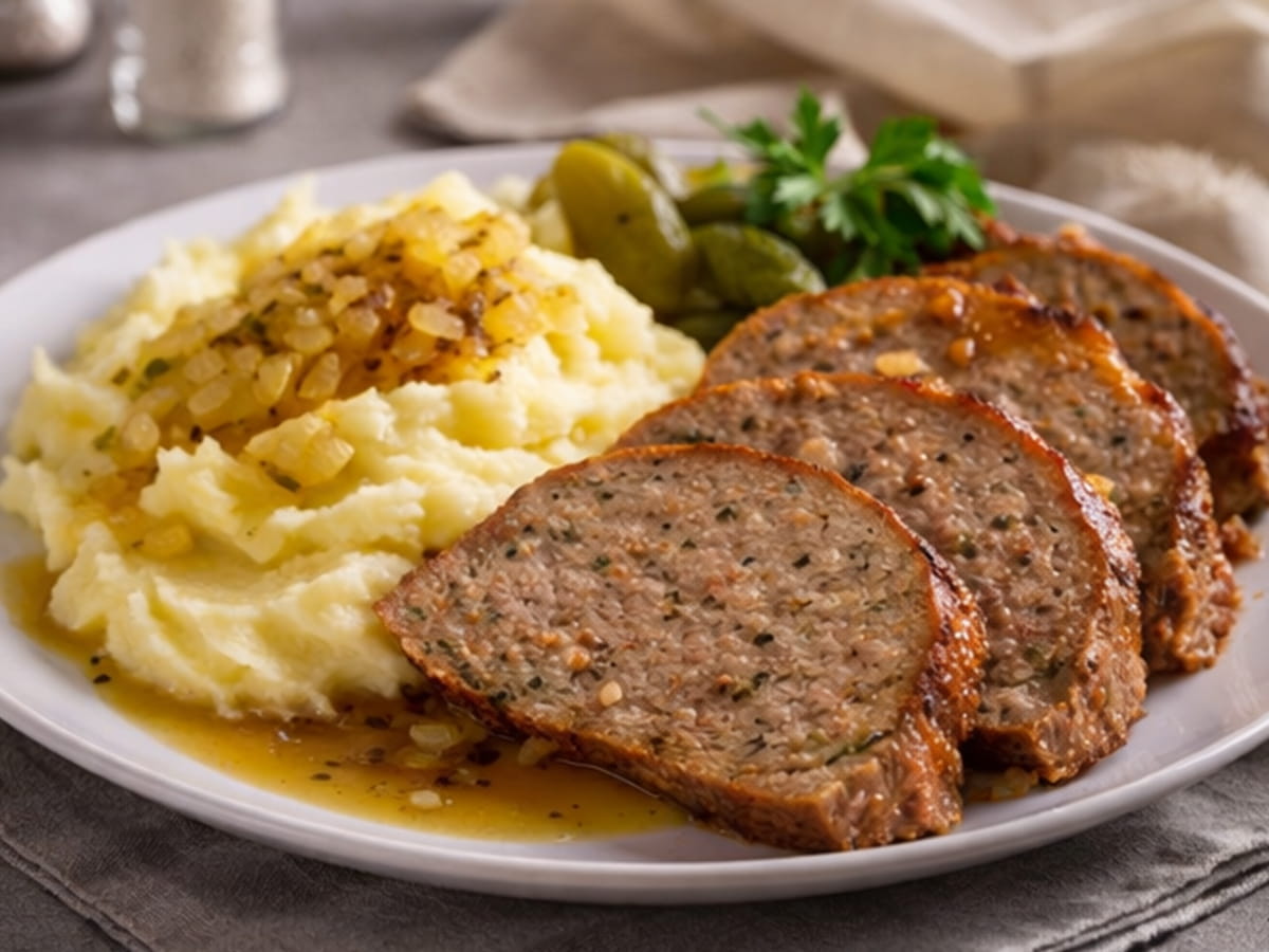 Domácí sekaná recept: šťavnatá sekaná s bramborovou kaší