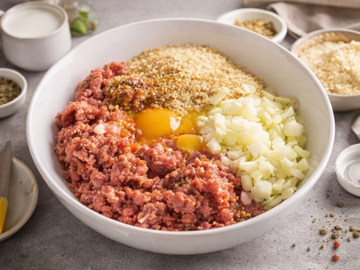 Příprava sekané a ingredience