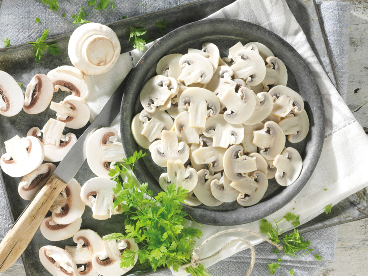 Žampiony plátky mražené