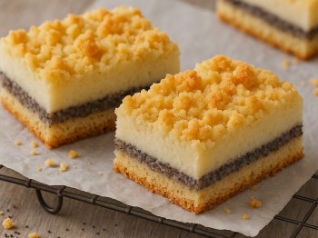 Makové řezy s drobenkou